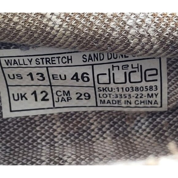 Hey Dude Wally Stretch Sand Dune Camo - Size 13 - Picture 7 of 8